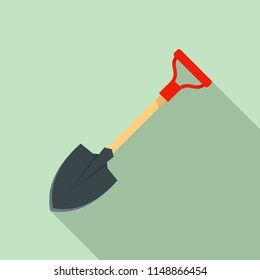 Farm shovel icon. Flat illustration of farm shovel vector icon for web design