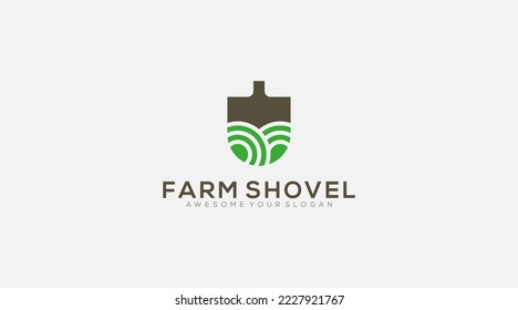 Farm Shovel Logo design vector template icon