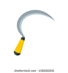 Farm sickle icon. Flat illustration of farm sickle vector icon for web design