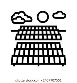 farm solar panel line icon vector. farm solar panel sign. isolated contour symbol black illustration