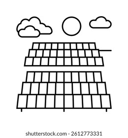 farm solar panel line icon vector. farm solar panel sign. isolated contour symbol black illustration