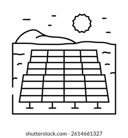 farm solar panel line icon vector. farm solar panel sign. isolated contour symbol black illustration