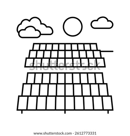 farm solar panel line icon vector. farm solar panel sign. isolated contour symbol black illustration