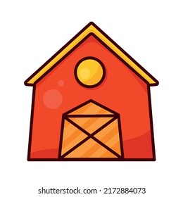 icono frontal de fachada estable de granja