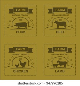 Farm stamps and labels vector