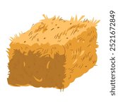 Farm straw bale, representing nature and agriculture. Vector illustration ideal for rural themes and farming projects. Perfect for promoting agricultural practices and sustainability.