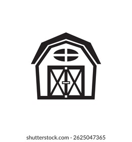 Farm style sliding barn door silhouette