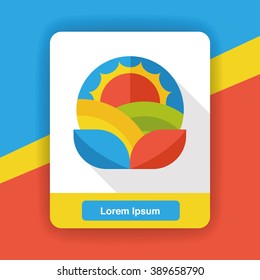 farm sun flat icon