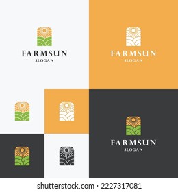 Farm sun logo template vector illustration design