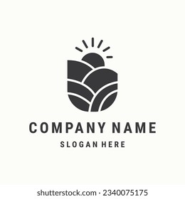 Farm sun logo template vector illustration design