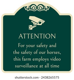Farm surveillance warning sign and labels