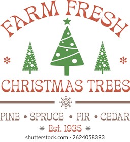 Farm Svg,Christmas Tree Typographic T-shirt Design