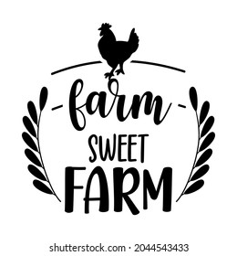 Farm sweet farm, welcome to our farmhouse - Happy Harvest fall festival design for markets, restaurants, flyers, cards, invitations, stickers, banners. Vintage home decor. 