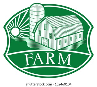 farm symbol (barn and silo)