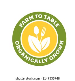 Farm To Table Organically Grown Vector Text Typography Illustration Background for Posters, Flyers, Marketing, Ads, Social Media, Branding, Business, Company, Farmer's Market