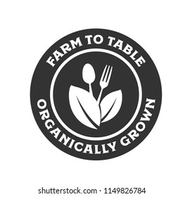 Farm To Table Organically Grown Vector Text Typography Illustration Background For Posters, Flyers, Marketing, Ads, Social Media, Branding, Business, Company, Farmer's Market