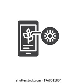 Farm technology vector icon. filled flat sign for mobile concept and web design. Smart farming control glyph icon. Symbol, logo illustration. Vector graphics