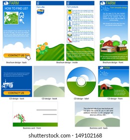 Farm template - brochure design, CD cover design and business card design in one package and fully editable.
