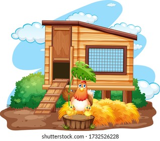 Farm theme background with farm animals  illustration