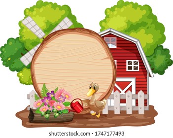 Farm theme background with farm animals  illustration