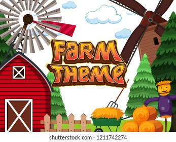 A farm theme background illustration