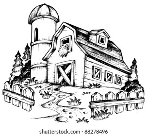 Farm theme drawing 1 - vector illustration.