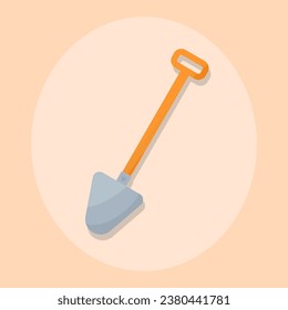 Farm theme, shovel with colored background