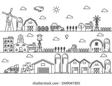 Colección vectorial de arte de línea delgada