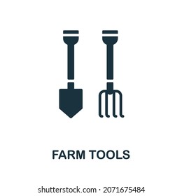 Farm Tools icon. Monochrome sign from farming collection. Creative Farm Tools icon illustration for web design, infographics and more