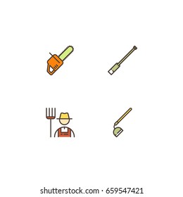 farm tools set icon 