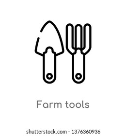 farm tools vector line icon. Simple element illustration. farm tools outline icon from farming and gardening concept. Can be used for web and mobile