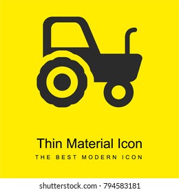 Farm tractor bright yellow material minimal icon or logo design