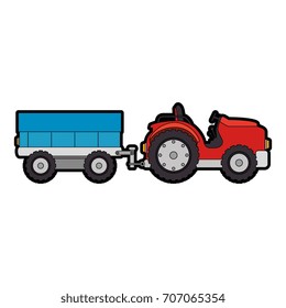 Farm tractor with carriage