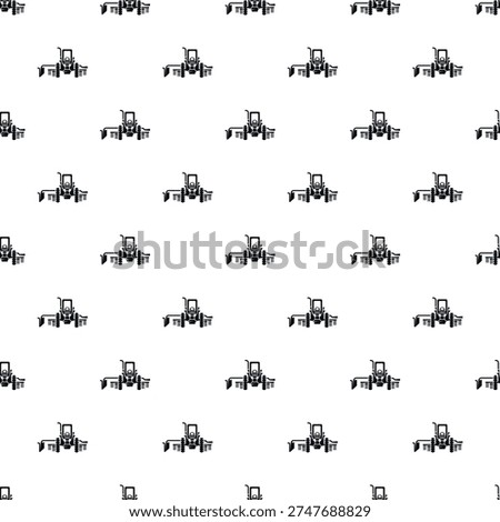 Farm tractor with cultivator creating a repeating pattern for agriculture design