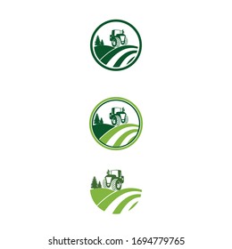 farm tractor design logo vector