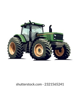 Farm tractor design over white