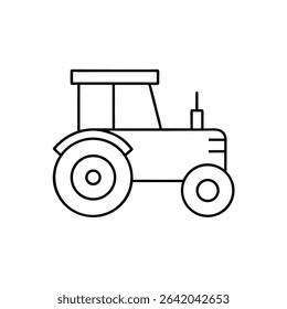 Farm Tractor Icon Agriculture Machinery Symbol on white background