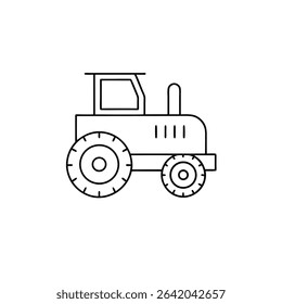 Farm Tractor Icon Agriculture Machinery Symbol on white background