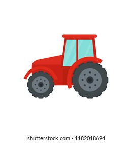 Farm tractor icon. Flat illustration of farm tractor vector icon for web design