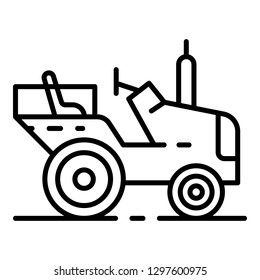 Farm tractor icon. Outline farm tractor vector icon for web design isolated on white background