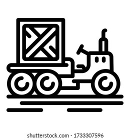 Icono del tractor de granja. Icono del vector del tractor de la granja de esquemas para el diseño web aislado en fondo blanco