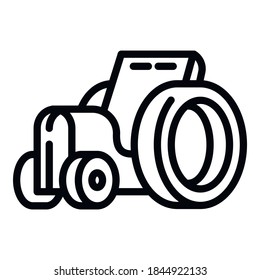 Farm tractor icon. Outline farm tractor vector icon for web design isolated on white background