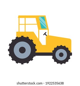 farm tractor icon over white background, colorful design, vector illustration