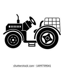 Farm tractor icon. Simple illustration of farm tractor vector icon for web design isolated on white background