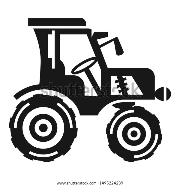 Farm tractor\
icon. Simple illustration of farm tractor vector icon for web\
design isolated on white\
background