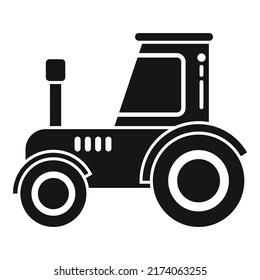 Farm tractor icon simple vector. Village farming. Rural data