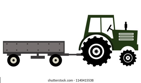 Farm tractor icon vector illustration. The agricultural machinery for field work.