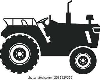 Farm Tractor Illustration, Farm tractor retro sketch. Agricultural machinery vector illustration.