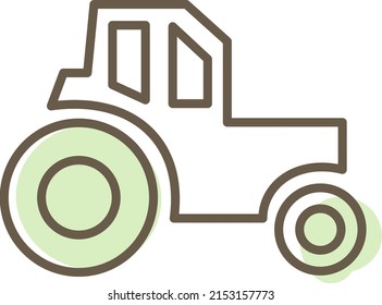 tractor de granja, ilustración, vector sobre fondo blanco.