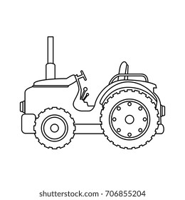 Farm tractor isolated icon